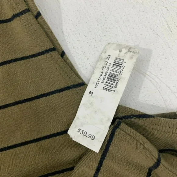 Old Navy Turtleneck Shift Dress Women Size M Stripe Sleeveless Knit Knee Length - Picture 8 of 10